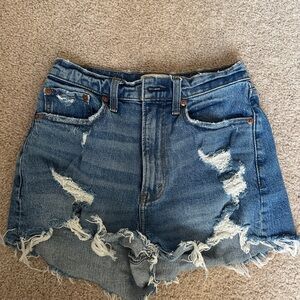 Abercrombie & Fitch Blue High-Rise Denim Shorts